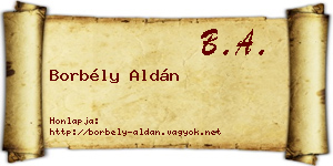 Borbély Aldán névjegykártya